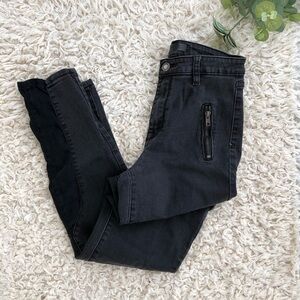 This city black zip pocket high rise skinny jeans